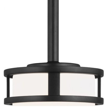 6.5 Inch 9.3W 1 LED Mini-Pendant-Midnight Black Finish-Incandescent Lamping