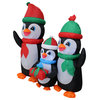 Christmas Inflatable Penguin Family With Gift to You, 5'