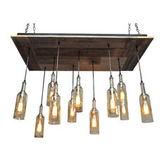 Industrial Lightworks 11 Wine Bottle Chandelier With Reclaimed Wood Industrial Lightworks 11 Wine Bottle Chandelier With Reclaimed Wood