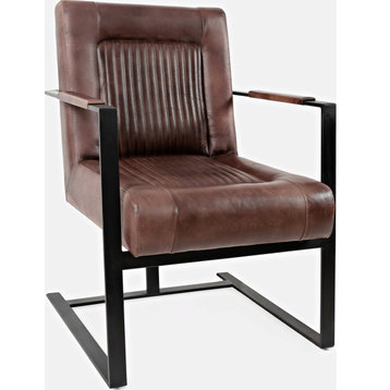 Genuine Leather Sled Chair Dark Sienna