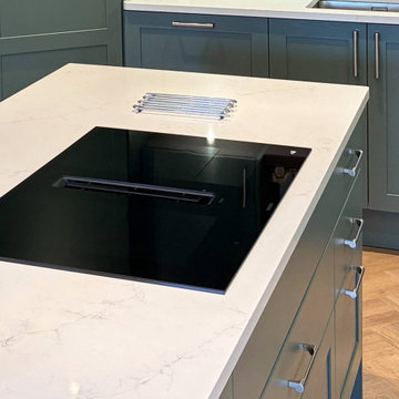 Green & Walnut Shaker Kitchen in Guildford