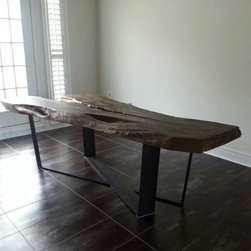 Urban Tree Salvage - Reclaimed Elm Live Edge Dining Table - Dining Tables