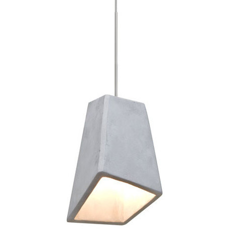 Skip 1-Light Pendant, Natural Glass, Satin Nickel