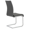 Eurostyle Epifania Side Chair in Gray and Chrome, Set of 4