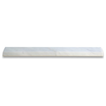 Carrara White Marble 1-1/8x12 Beveled Pencil Edging Trim Molding Honed, 1 piece