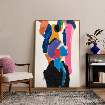 Dynamic Colorful Abstract Art, Modern Bold Painting for Living Room