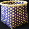 Large Hand Woven Basket, Purple and Chartueuse
