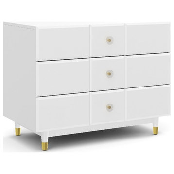 Little Seeds Aviary 3-Drawer Dresser with Gold Hardware in White