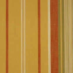 Terra Cotta Hudson Yarn Dyed Irregular Striped Blackout Fabric - Fabric