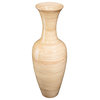 Villacera Handcrafted 28" Tall Natural Bamboo Vase Sustainable Bamboo