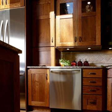 Door style: Pendleton W | Species: Cherry | Finishes: Truffle and Coffee