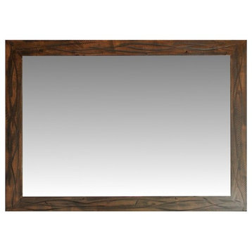 Rustic Heavily Distressed Wood Mirror, Sedona, 28x34