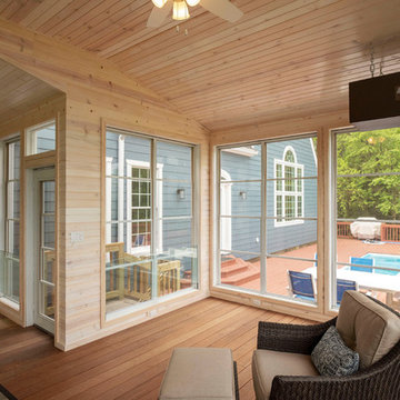 Screened Porch Built on Steep Wooded Ravine