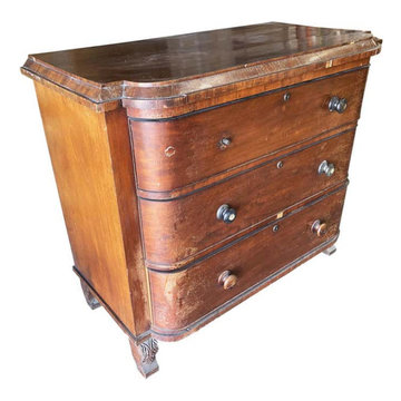 Late Victorian Queen Anne Lowboy Dresser w/ Sculpted Front