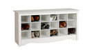 Shoe Storage Cubbie Bench, White