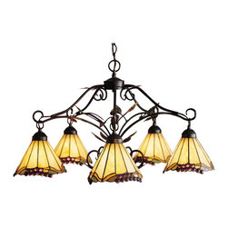 Grape-Trellis-5-Light-Chandelier-In-Antique-Iron - Chandeliers