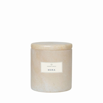 Frable Scented Candle Wmarble Container Large, Beige/Mora Scent