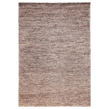Hand Woven Medium Pile Grey Wool Rug  by Tufty Home, Beige / Coffee, 2.3x9
