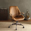 Benzara BM163558 Metal & Leatherette Executive Office Chair, Coffee Brown