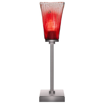 Luna 1-Light Table Lamp, Graphite/Square Raspberry Crystal