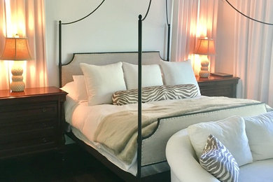 Example of a transitional bedroom design in Miami