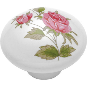 Belwith Hickory 1-3/8 In. English Cozy Pink Rose Cabinet Knob P602-PR Hardware