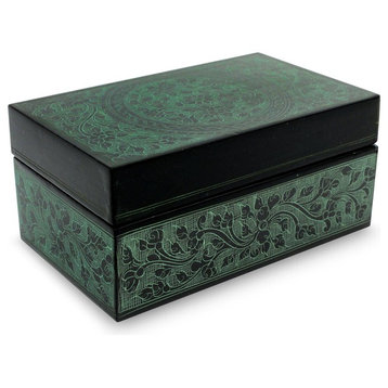 Jade Bouquet Lacquered Wood Box