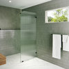 30"x78" Frameless Shower Door, Single Fixed Panel Fluted Radius, Oil Rubbed Bronze, 30" Right