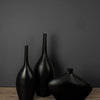 Bottle Ceramic Squatty Vase in Black Matte 10"H