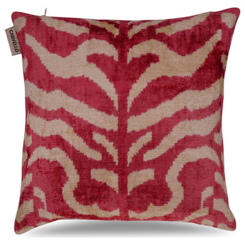 Canvello Tiger Print Pinkish Red Throw Pillows 16"x16"