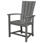 Polywood - Polywood Quattro Adirondack Dining Chair, Slate Gray - The Quattro Adirondack Dining Chair is ideal for outdoor dining and entertaining and features curved arms and a contoured seat and back for comfort. Constructed of durable POLYWOOD lumber available in a variety of attractive, fade-resistant colors, this all-weather dining chair will never require painting, staining, or waterproofing.