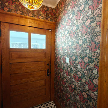 Entryway wallpaper installation
