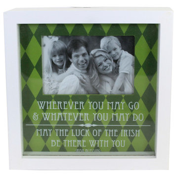Saint Patricks Irish Shadow Box Photo Frame Picture Luck Be With You 70030B