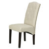 Alessa Camelback Dining Chair, Beige Linen, Set of 2