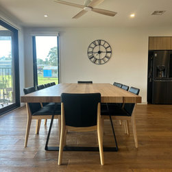 Artisan dining table in Messmate with 75mm thick edge - Products