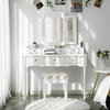 Vanity Set, makeup dressing table set with  Mirror, 7 Drawers, White URDT06M