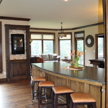 Sartell Redesign, kitchen, diningroom, sunroom, media room.
