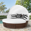 Wicker Outdoor Daybed 5-piece Sectional Sofa Set, White