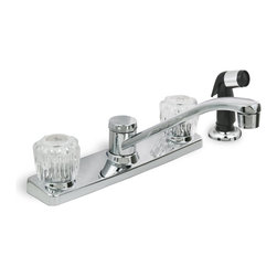 Everflow Supplies (EVEXY) - Chrome Plated 2 Handle Washerless Kitchen Faucet With Spray - Kitchen Faucets