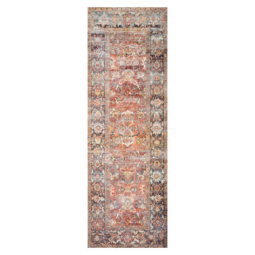 Spice, Marine Printed Polyester Layla Area Rug by Loloi II, 2'6"x12'
