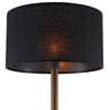 Floor Lamp Light, Black Brown Walnut, Wood, Modern Cafe Bistro Hospitality