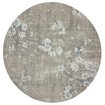 Blossom Fantasia French Gray 16" Round Pebble Placemat, Set of 4