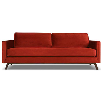 Nativa Interiors Chantel 72" Sofa, Red, Classic Depth