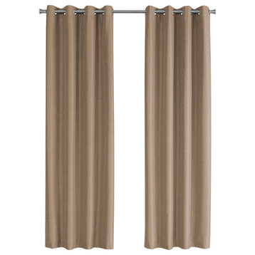 Curtain Panel, 54"W X 84"L, Grommet, Bedroom, Kitchen, Thermal Insulation, Brown
