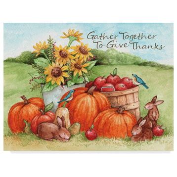 Melinda Hipsher 'Gather Together To Give Thanks' Canvas Art, 19"x14"