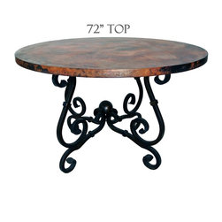 French Dining Table | 72in. Diameter Copper Top by Prima - Dining Tables