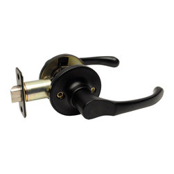 Designers Impressions - Arlington Design Matte Black Door Levers, Passage (Hall/Closet) - Door Levers