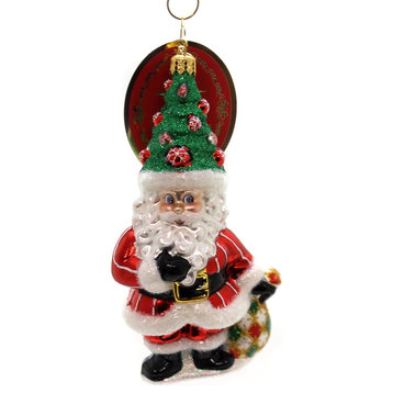 Christopher Radko TANNEBAUM TOPPER Glass Santa Tree Christmas 1019584