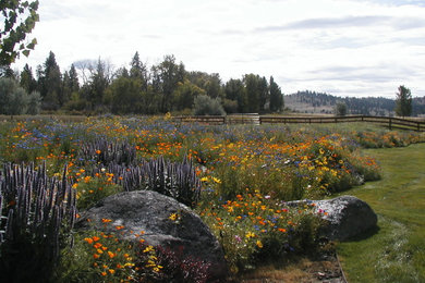 Photo of a large traditional shade front yard formal garden in Other for fall.