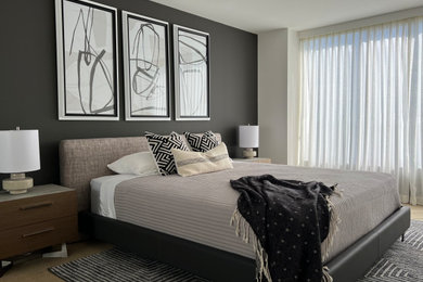 Example of a minimalist bedroom design in San Francisco